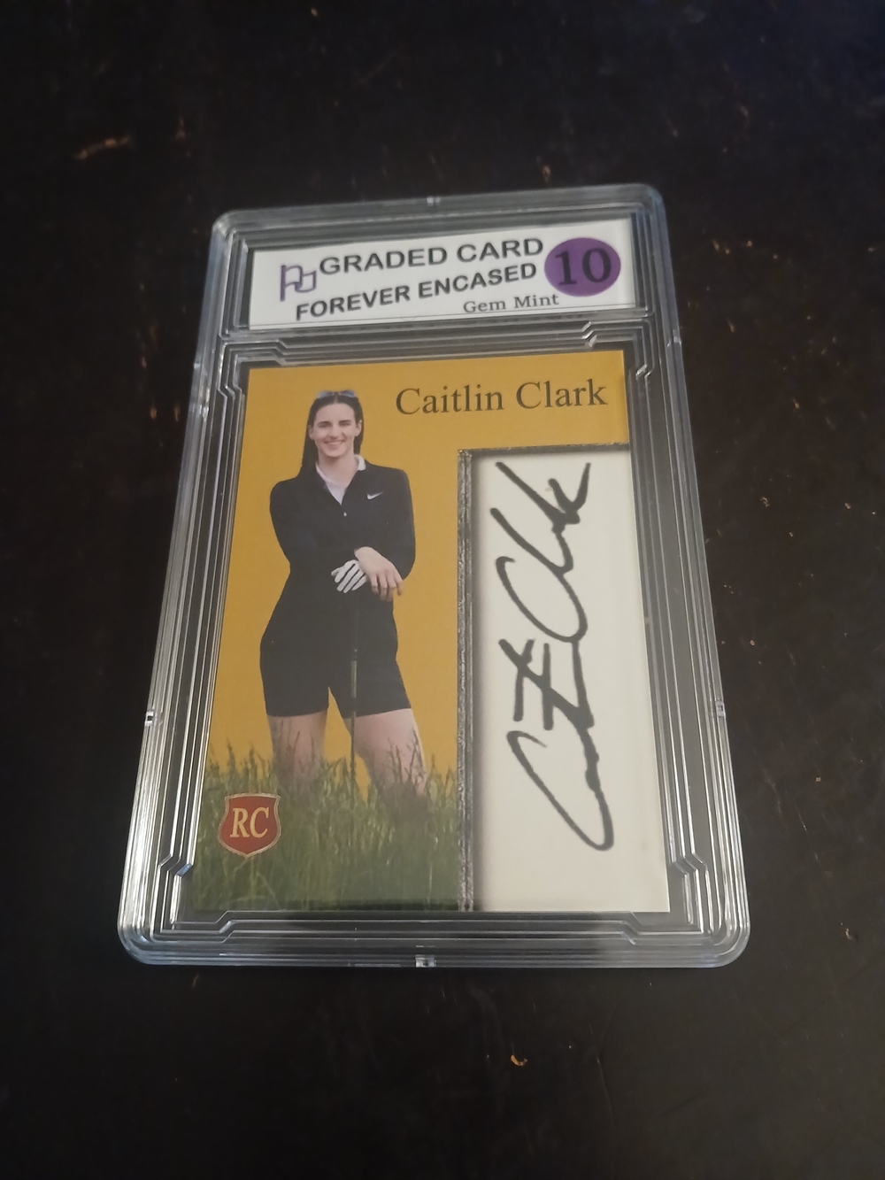 Caitlin Clark Signed Facsimile Rookie Card - Yellow Background